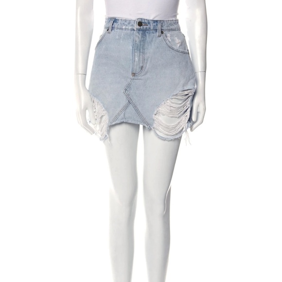Rolla's Distressed Accents Mini Jean Skirt - Picture 1 of 3